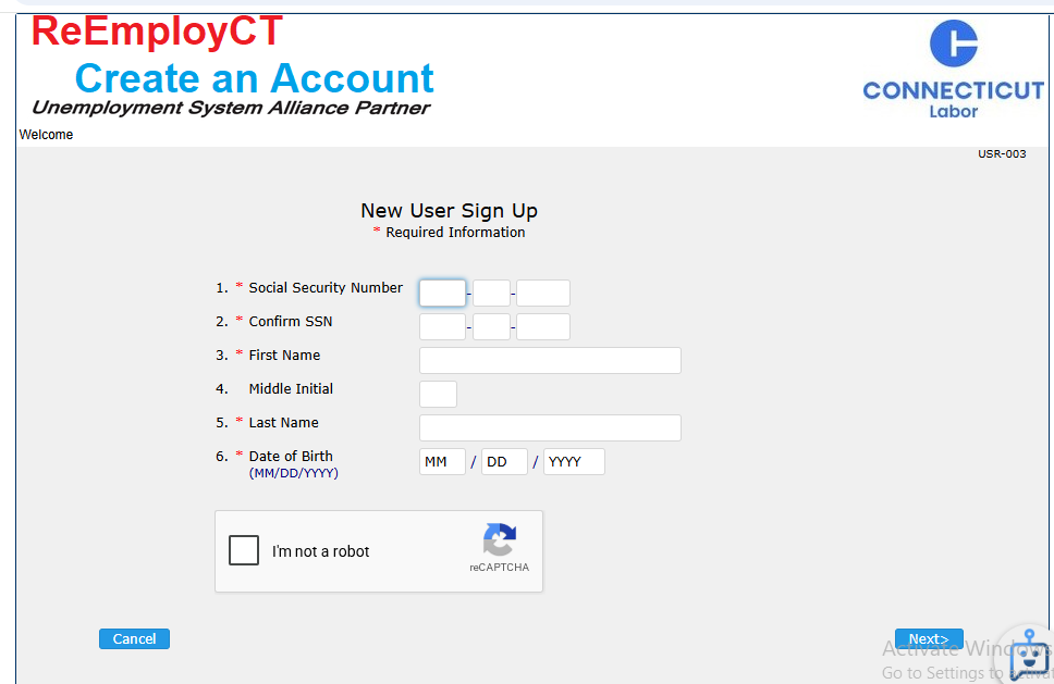 How to Create a ReEmployCT Account